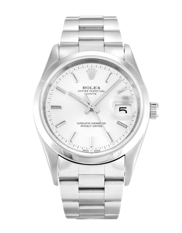 Rolex Oyster Perpetual Date 15200 Unisex 34 Mm Steel Case Automatic Movement