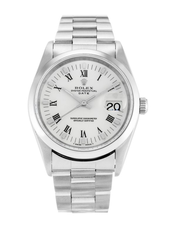 Rolex Oyster Perpetual Date 15200 Unisex 34 Mm Steel Case Automatic Movement