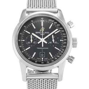 Breitling Transocean Chronograph A41310 Mens 38 Mm Steel Case Quartz Movement