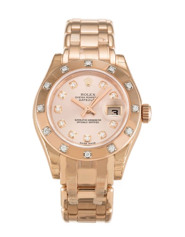 Rolex Pearlmaster 80315 Ladies 29 Mm Rose Gold Set With Diamonds Case Automatic Movement