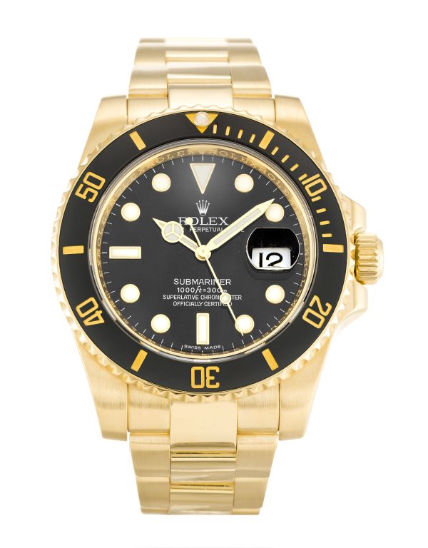 Rolex Submariner 116618 Ln Mens 40 Mm Yellow Gold Case Automatic Movement