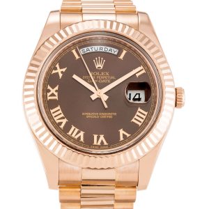 Rolex Day-date Ii 218235 Mens 41 Mm Rose Gold Case Automatic Movement