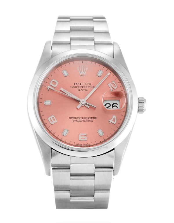 Rolex Oyster Perpetual Date 15200 Unisex 34 Mm Steel Case Automatic Movement