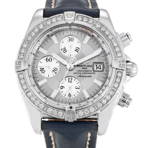 Breitling Chronomat Evolution A13356 Mens 43.7 Mm Steel Set With Diamonds Case Automatic Movement