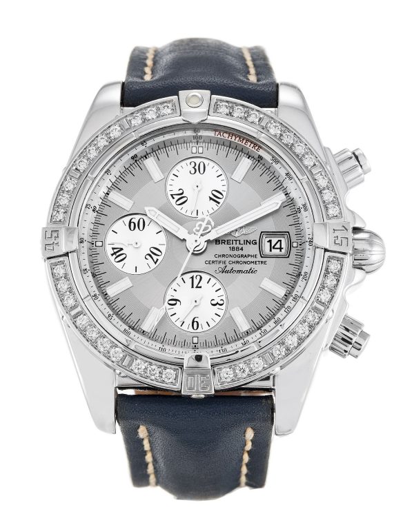 Breitling Chronomat Evolution A13356 Mens 43.7 Mm Steel Set With Diamonds Case Automatic Movement