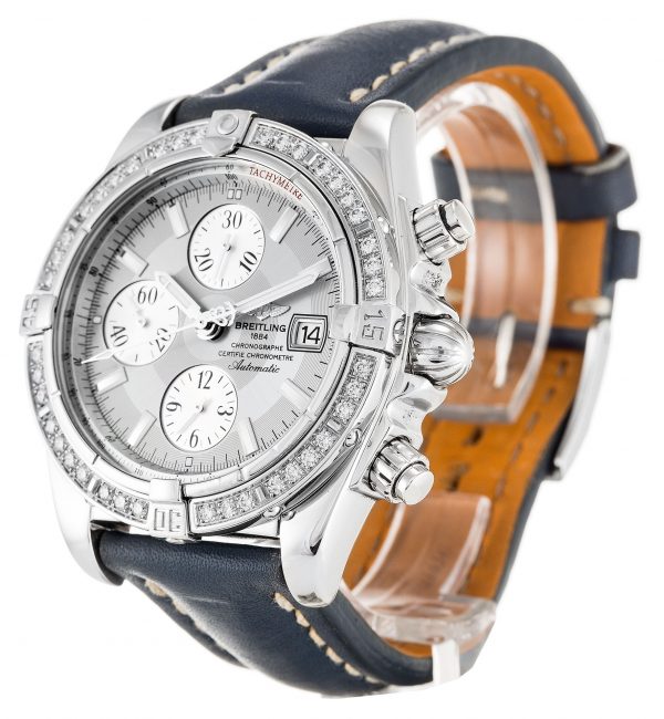 Breitling Chronomat Evolution A13356 Mens 43.7 Mm Steel Set With Diamonds Case Automatic Movement - Image 2