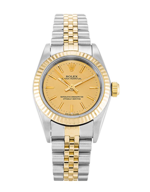 Rolex Lady Oyster Perpetual 76193 Ladies 24 Mm Steel & Yellow Gold Case Automatic Movement