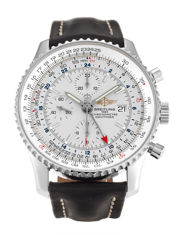 Breitling Navitimer World A24322 Mens 46 Mm Steel Case Quartz Movement