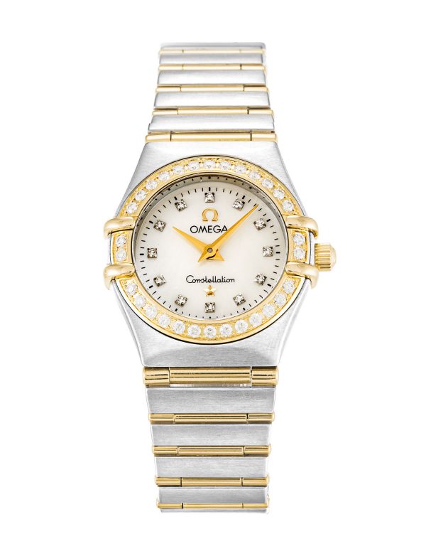 Omega Constellation Mini 1267.75.00 Ladies 22.5 Mm Steel & Yellow Gold Set With Diamonds Case Quartz Movement