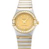 Omega Constellation Mini 1267.15.00 Ladies 22.5 Mm Steel & Yellow Gold Set With Diamonds Case Quartz Movement