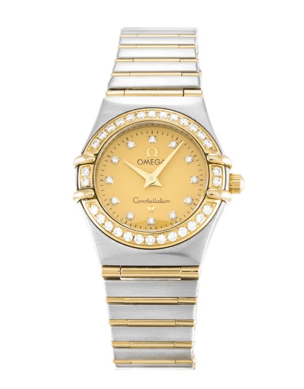 Omega Constellation Mini 1267.15.00 Ladies 22.5 Mm Steel & Yellow Gold Set With Diamonds Case Quartz Movement