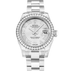 Rolex Datejust Lady 179384 Ladies 26 Mm Steel & White Gold Set With Diamonds Case Automatic Movement