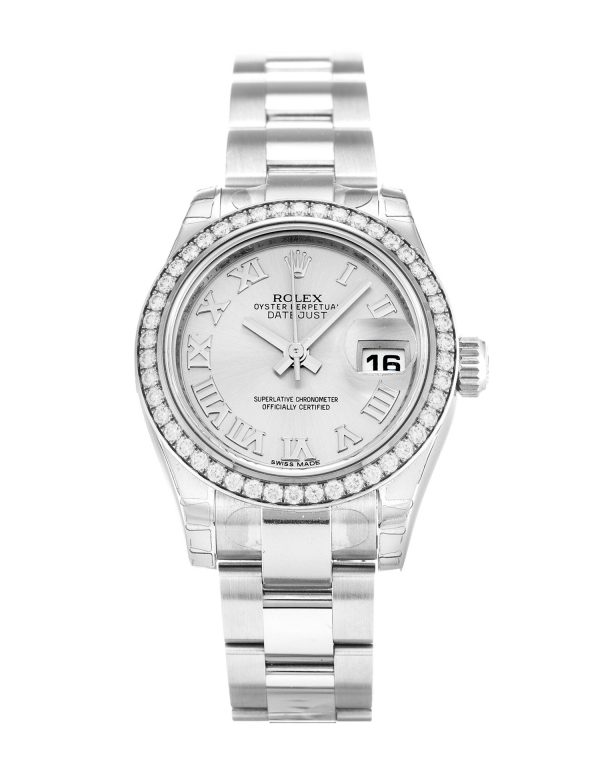 Rolex Datejust Lady 179384 Ladies 26 Mm Steel & White Gold Set With Diamonds Case Automatic Movement