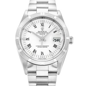 Rolex Oyster Perpetual Date 15210 Unisex 34 Mm Steel Case Automatic Movement