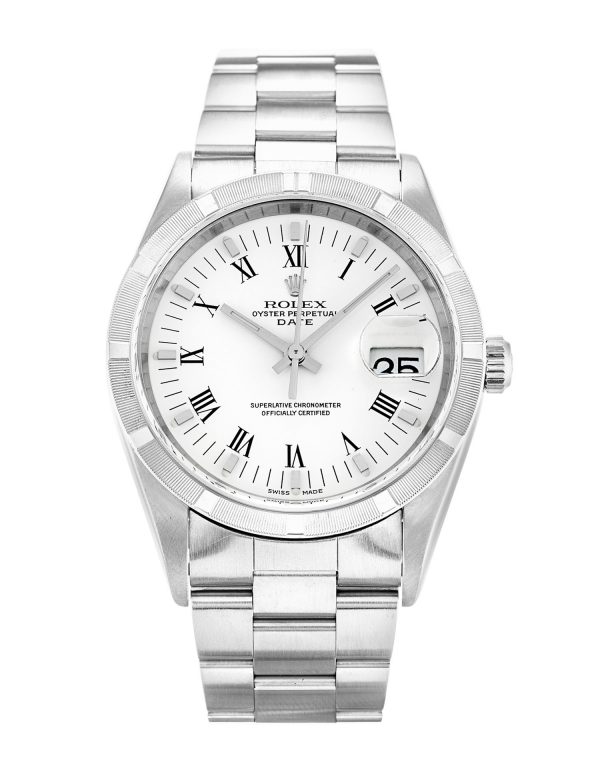 Rolex Oyster Perpetual Date 15210 Unisex 34 Mm Steel Case Automatic Movement