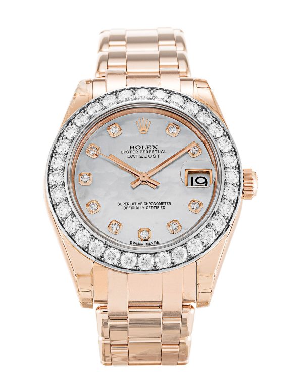 Rolex Pearlmaster 81285 Ladies 36 Mm Rose Gold Set With Diamonds Case Automatic Movement