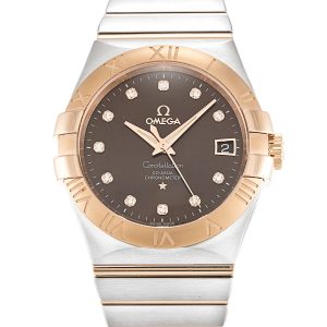 Omega Constellation Chronometer 123.20.35.20.63.001 Mens 35 Mm Steel & Rose Gold Case Automatic Co-axial Movement