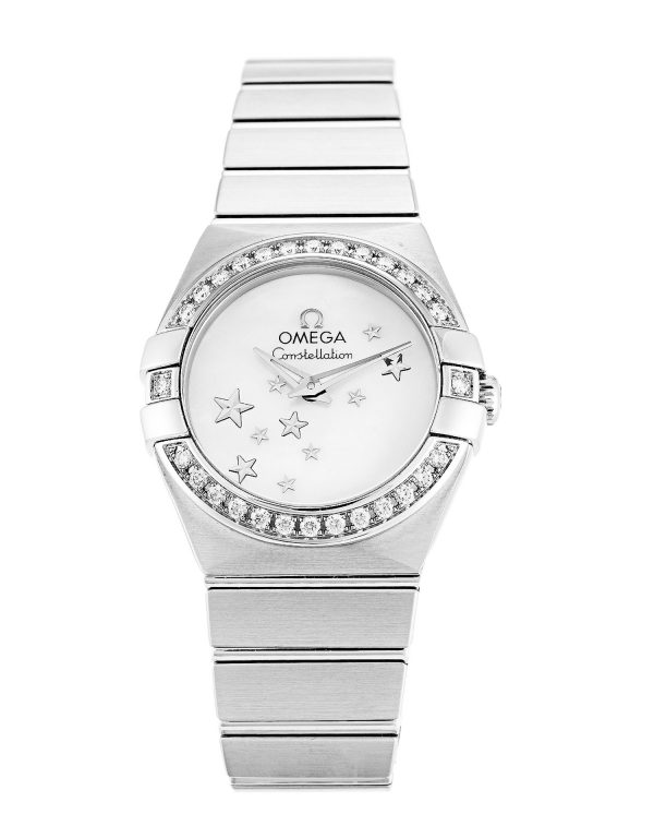 Omega Constellation Ladies 123.15.24.60.05.003 Ladies 24 Mm Steel Set With Diamonds Case Quartz Movement