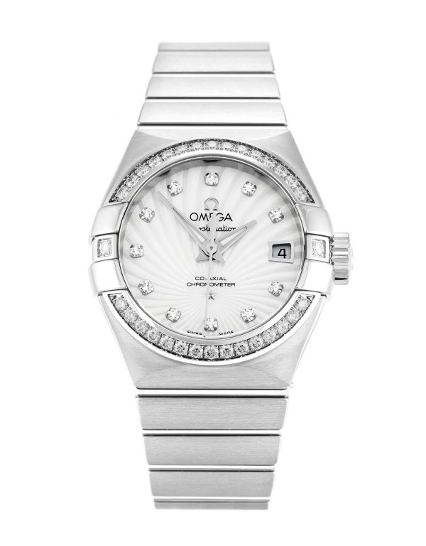 Omega Constellation Ladies 123.15.27.20.55.001 Ladies 27 Mm Steel Set With Diamonds Case Automatic Movement