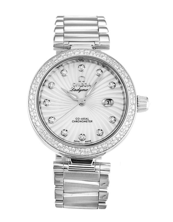 Omega De Ville Ladymatic 425.35.34.20.55.001 Ladies 34 Mm Steel Set With Diamonds Case Automatic Co-axial Movement