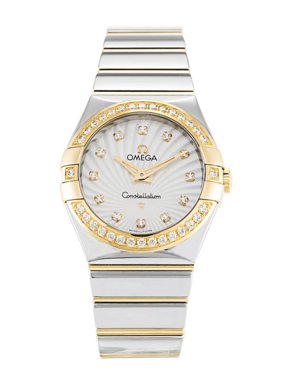 Omega Constellation Ladies 123.25.27.60.55.008 Ladies 27 Mm Steel & Yellow Gold Set With Diamonds Case Quartz Movement