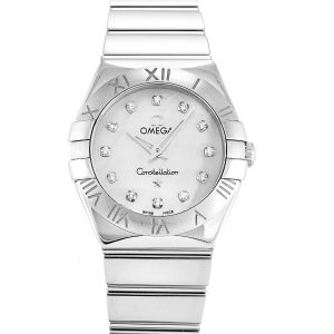 Omega Constellation Mini 123.10.24.60.55.002 Ladies 24 Mm Steel Case Quartz Movement