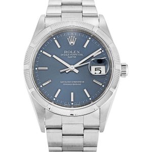 Rolex Oyster Perpetual Date 15210 Unisex 34 Mm Steel Case Automatic Movement