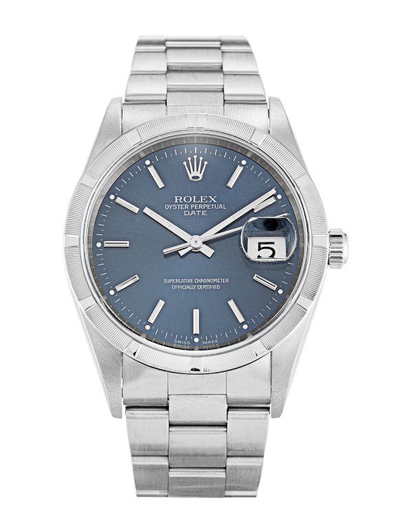 Rolex Oyster Perpetual Date 15210 Unisex 34 Mm Steel Case Automatic Movement