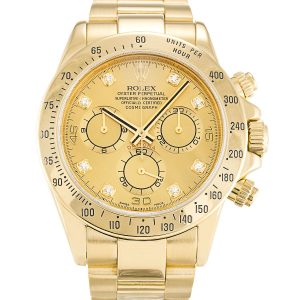 Rolex Daytona 116528 Mens 40 Mm Yellow Gold Case Automatic Movement