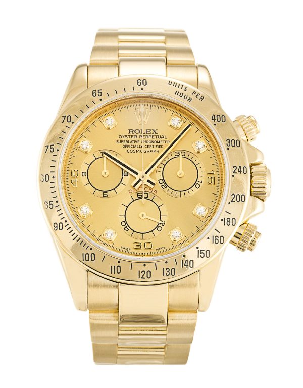 Rolex Daytona 116528 Mens 40 Mm Yellow Gold Case Automatic Movement