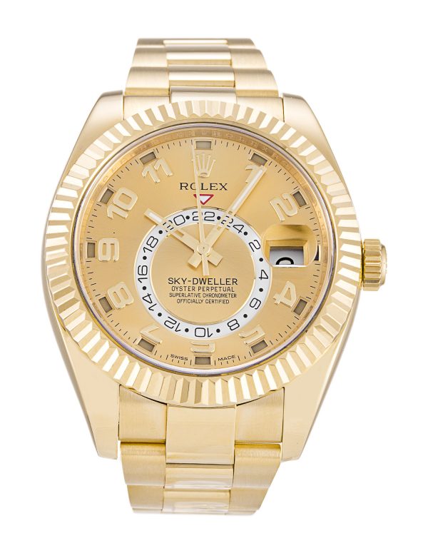 Rolex Sky-dweller 326938 Mens 42 Mm Yellow Gold Case Automatic Movement