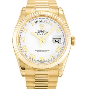 Rolex Day-date 118238 Mens 36 Mm Yellow Gold Case Automatic Movement