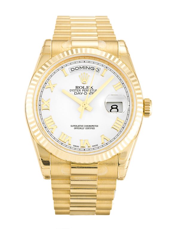 Rolex Day-date 118238 Mens 36 Mm Yellow Gold Case Automatic Movement