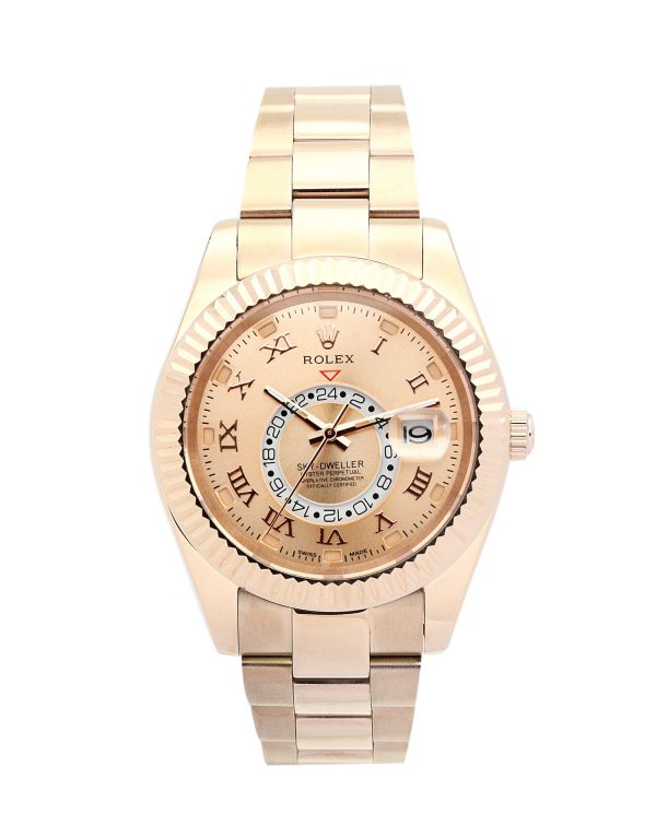 Rolex Sky-dweller 326938 Mens 42 Mm Rose Gold Case Automatic Movement