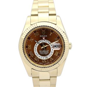 Rolex Sky-dweller 326938 Mens 42 Mm Yellow Gold Case Automatic Movement