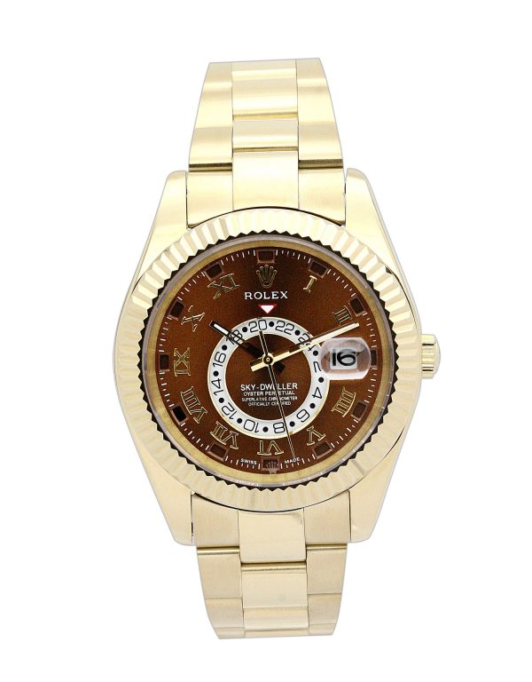 Rolex Sky-dweller 326938 Mens 42 Mm Yellow Gold Case Automatic Movement