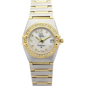 Omega My Choice Mini 1365.75.00 Ladies 22.5 Mm Steel & Yellow Gold Set With Diamonds Case Quartz Movement