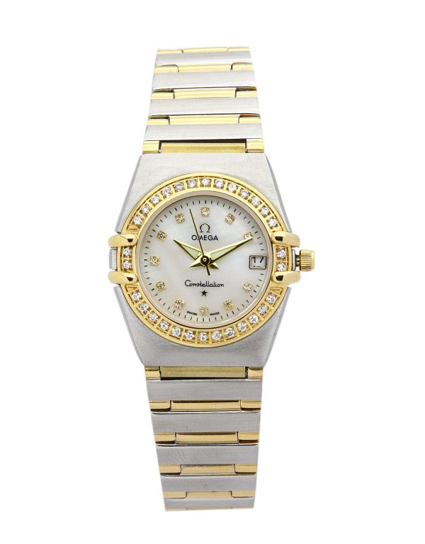 Omega My Choice Mini 1365.75.00 Ladies 22.5 Mm Steel & Yellow Gold Set With Diamonds Case Quartz Movement