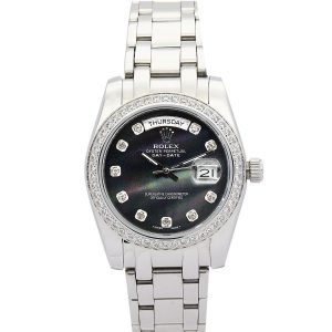 Rolex Day-date 118346 Mens 36 Mm Platinum Set With Diamonds Case Automatic Movement