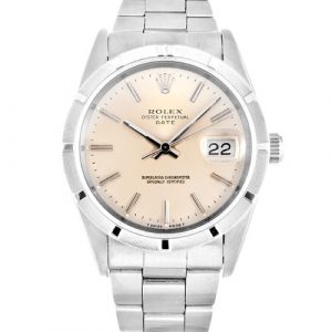 Rolex Oyster Perpetual Date 15210 Mens 34 Mm Steel Case Automatic Movement