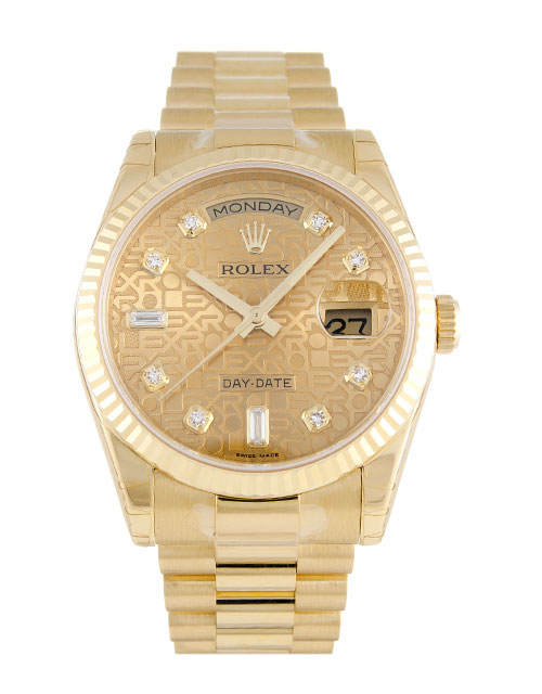 Rolex Day-date 118238 Mens 36 Mm Yellow Gold Case Automatic Movement