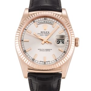 Rolex Day-date 118135 Mens 36 Mm Rose Gold Case Automatic Movement