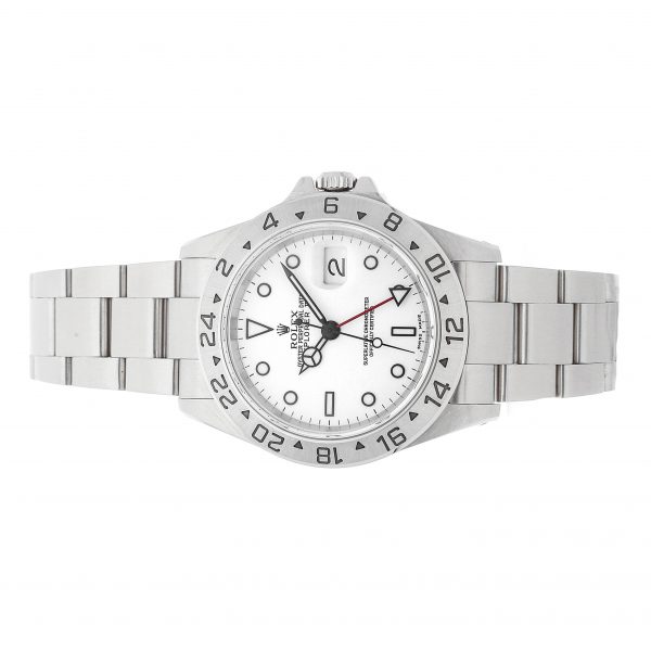 Solid Men Rolex Explorer Ii 16570 Dial White Stainless Steel - Image 2