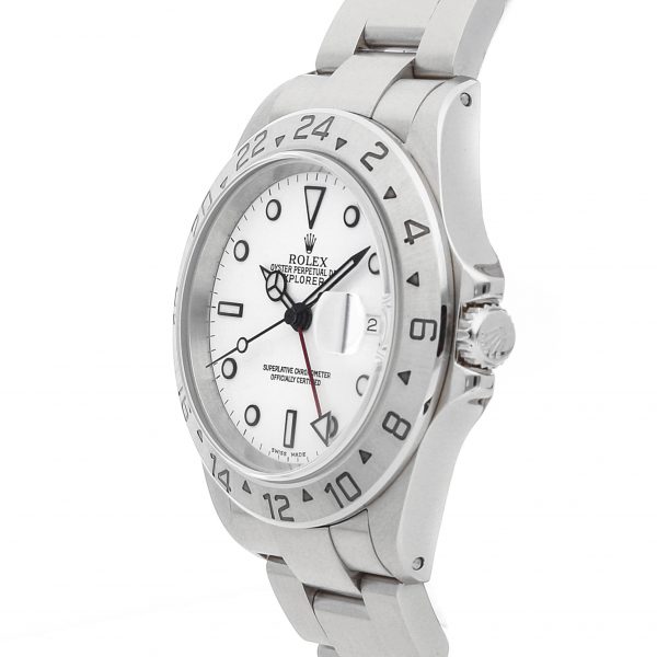 Solid Men Rolex Explorer Ii 16570 Dial White Stainless Steel - Image 3