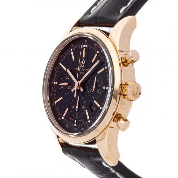Men Rose Gold Breitling Transocean Rb015212/Bb16 Dial Black - Image 2