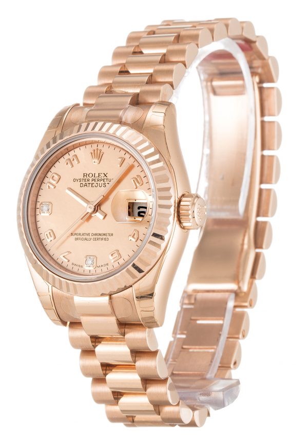 Rolex Datejust Lady 179175f Ladies 26 Mm Rose Gold Case Automatic Movement - Image 2
