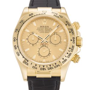 Rolex Daytona 116518 Mens 40 Mm Yellow Gold Case Automatic Movement
