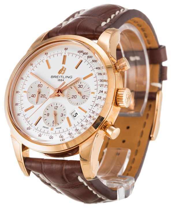 Breitling Transocean Chronograph Rb0152 Mens 46 Mm Rose Gold Case Quartz Movement - Image 2