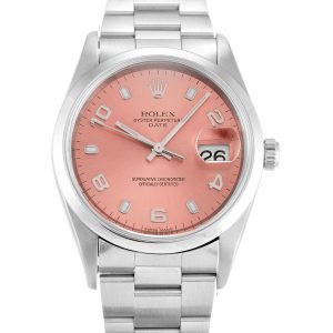 Rolex Oyster Perpetual Date 15200 Unisex 34 Mm Steel Case Automatic Movement