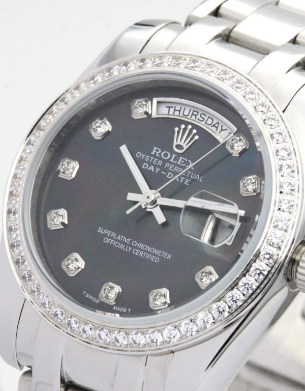 Rolex Day-date 118346 Mens 36 Mm Platinum Set With Diamonds Case Automatic Movement - Image 3